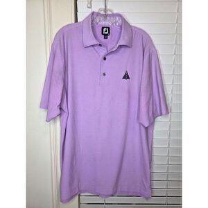 Footjoy Mens FJ Golf Polo Shirt Black Tree Logo M Wrinkle free Travel Preppy